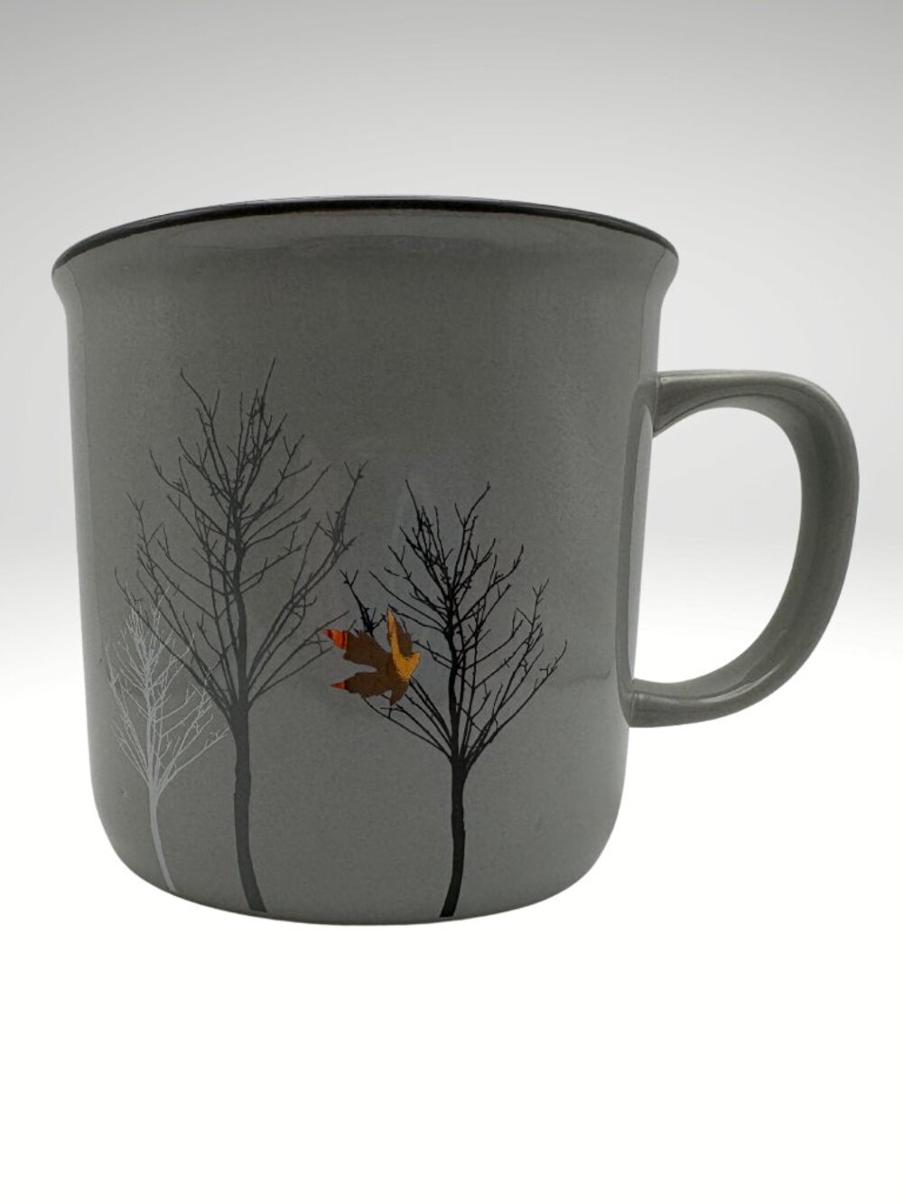 DavidsTea Canadiana Rustic Farmhouse Woodland Gray Gold Coffee Mug (SKU:013MG)